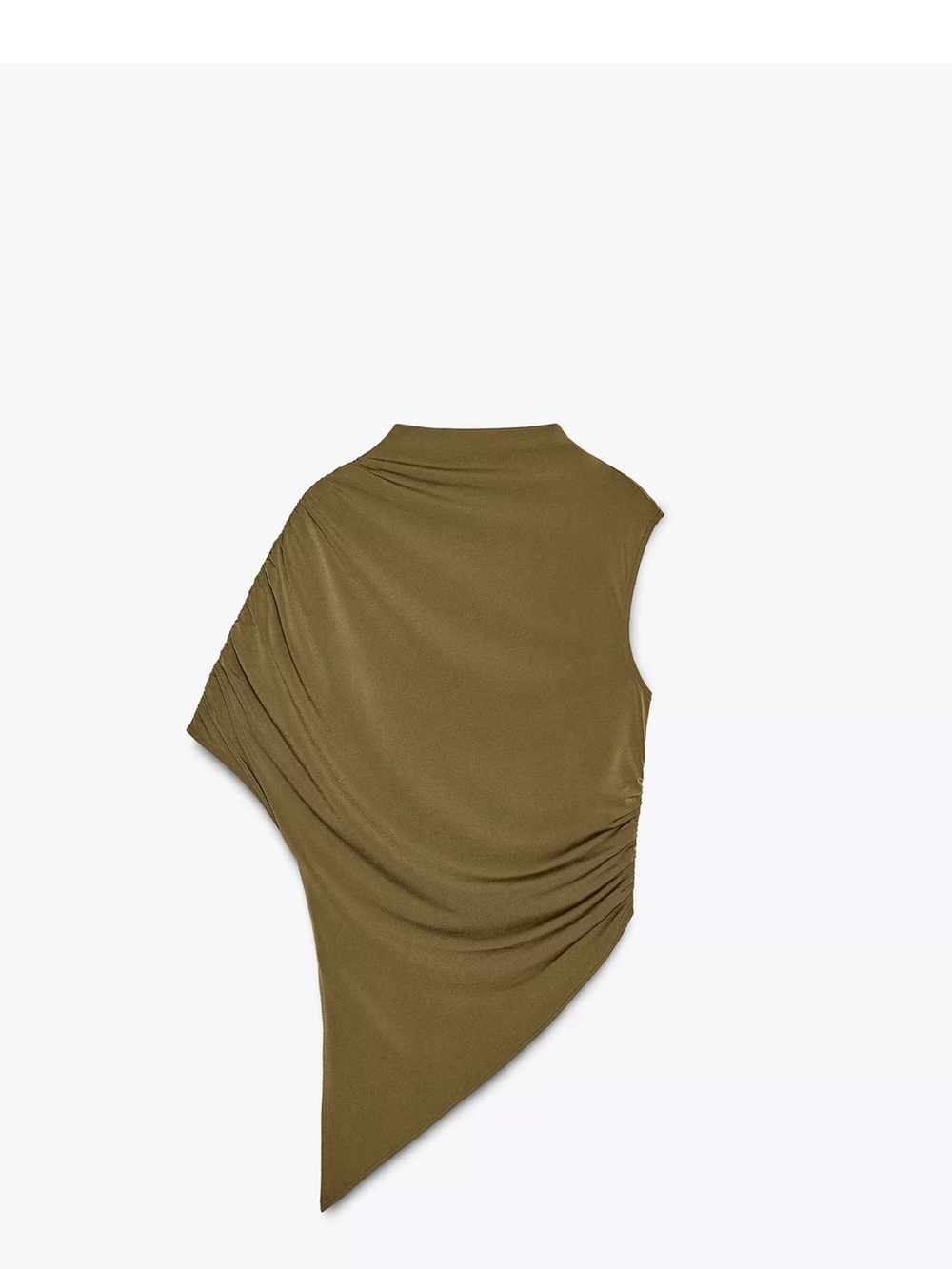 Zara Olive Green Sleeveless Draped Top nwt